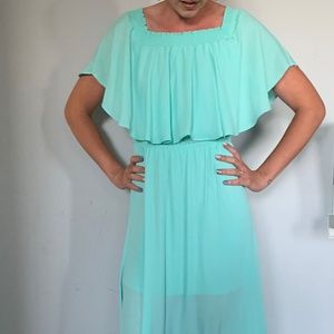 long turquoise summer dress